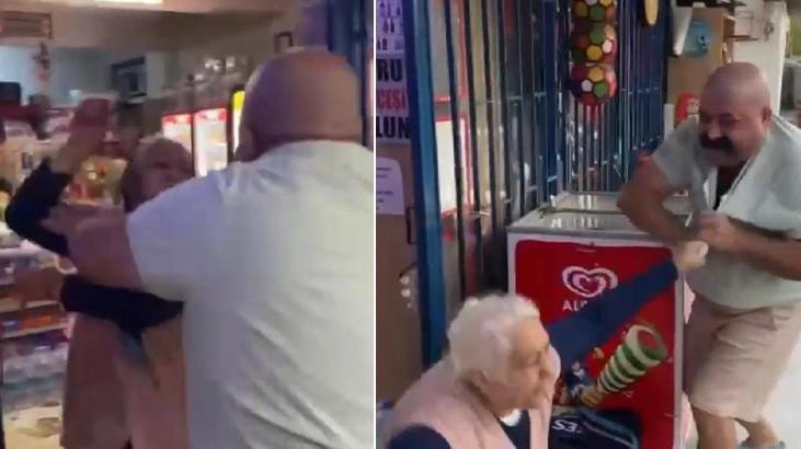 Torunu sokakta eşine sarılınca oğluna saldırdı