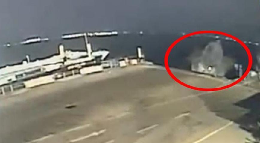 Aracıyla feribota binerken denize uçtu! Sürücü böyle kurtarıldı