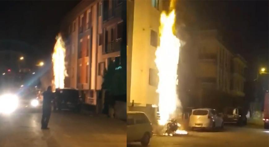 Beylikdüzü’nde gece yarısı korku dolu anlar! Alev topuna döndü