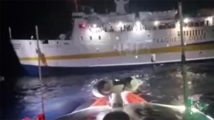 İtalya’da feribot yangını