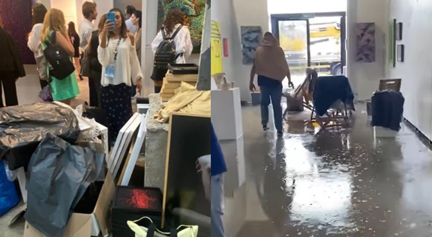 Sağanak yağış Contemporary İstanbul’u da vurdu! Eserler zarar gördü