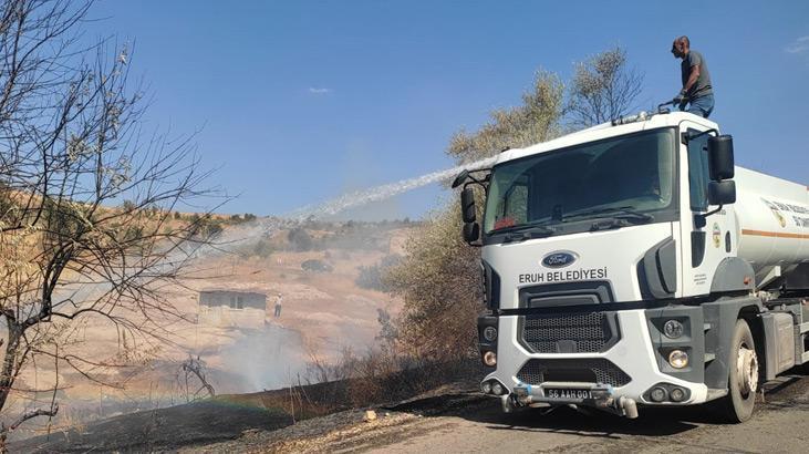 Siirt'teki yangın ormana sıçramadan söndürüldü