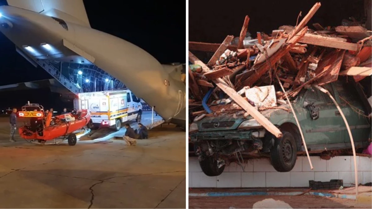 Libya’ya arama kurtarma ekiplerini götürecek ilk uçak Ankara’dan hareket etti