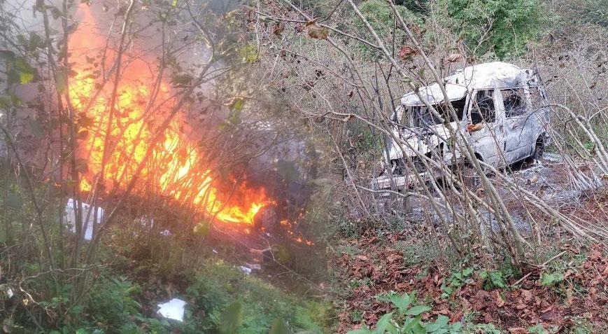 Samsun’da feci kaza! Okul servisi 112 metre yuvarlanıp yandı: 2’si öğretmen 4 yaralı