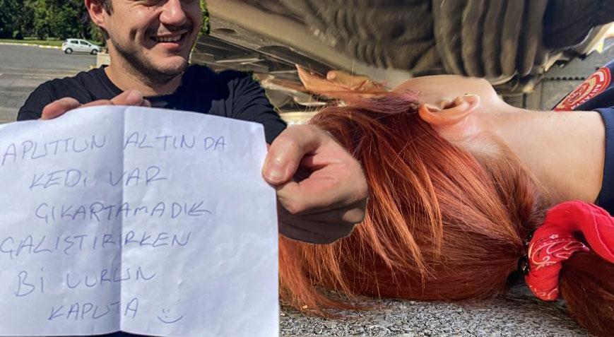 Otomobilin üzerine bırakılan not alarma geçirdi! 30 dakika nefes kesen mücadele