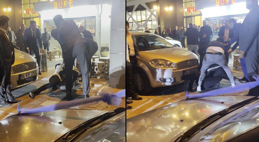 Düğün salonu önünde tekme-tokat kavga