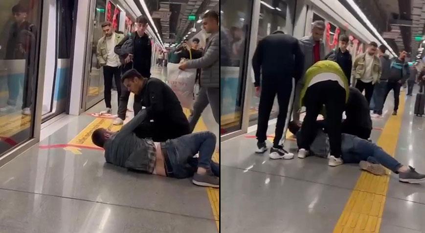 Metroya asılan Türk bayraklarını yırtan şüpheli tutuklandı