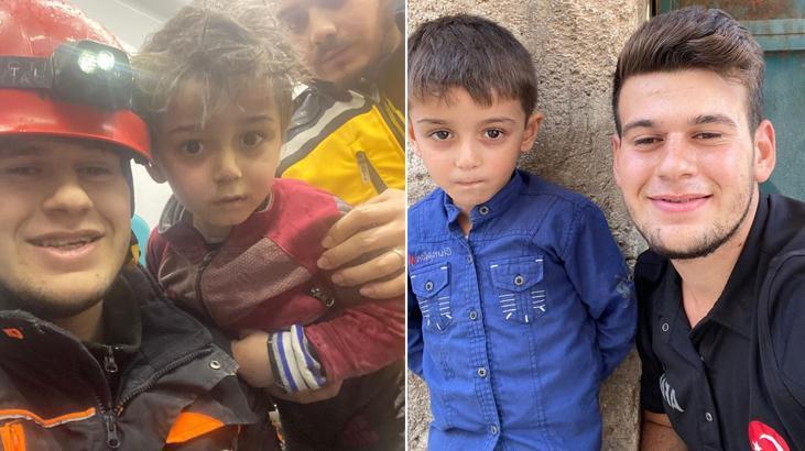 Duygulandıran tesadüf! Depremde kurtardıkları çocukla Suriye’de karşılaştılar