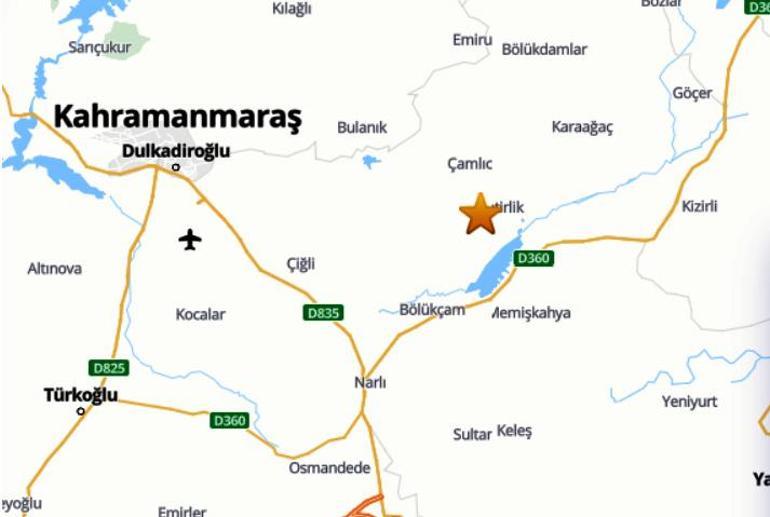 Kahramanmaraş'ta 3.8 büyüklüğünde deprem