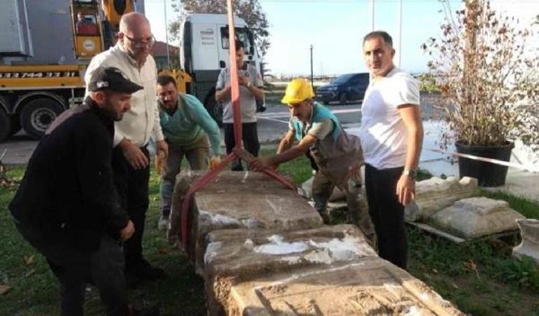 Fabrika inşaatında ortaya çıktı! 1800 yıllık mermer stel