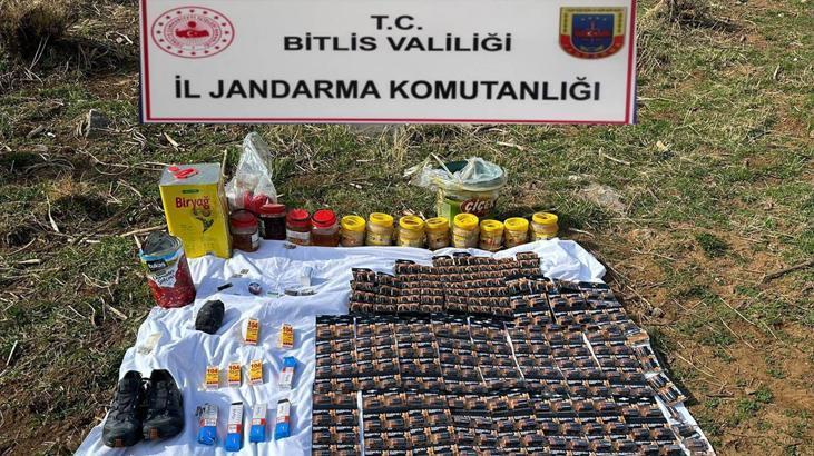 Bitlis’te teröristlere ati yaşam malzemesi ele geçirildi
