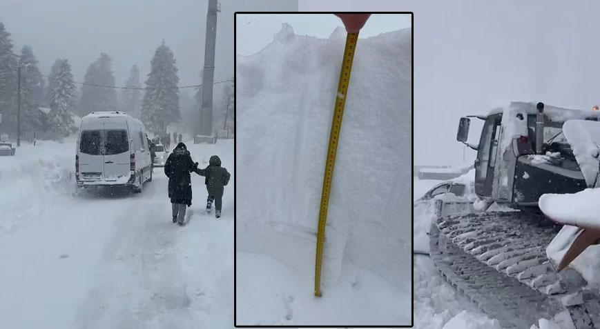 Sıcaklık eksi 9 derece ölçüldü! Kar kalınlığı 64 santimetreye ulaştı