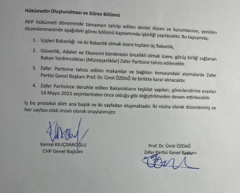 Son dakika.... Ümit Özdağ, Kılıçdaroğlu ile yaptığı 'gizli protokolün' tamamını açıkladı: İçişleri ve 2 bakanlık...
