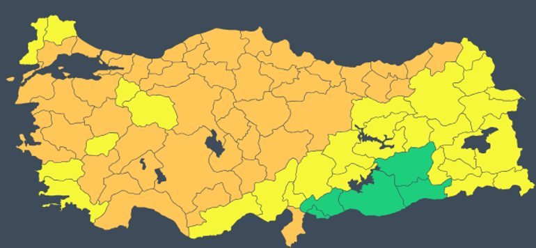 Son dakika… Meteoroloji haritayı güncelledi! 76 kent için sarı ve turuncu alarm