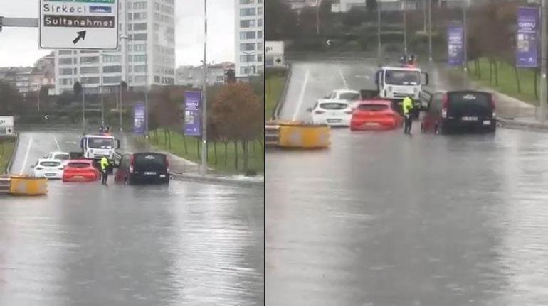 İstanbul'u sağanak vurdu: Cadde ve sokaklar göle döndü