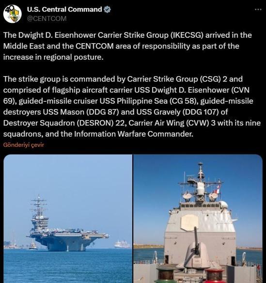 ABD'den Kızıldeniz hamlesi! USS Eisenhower, İran için mi bölgede?