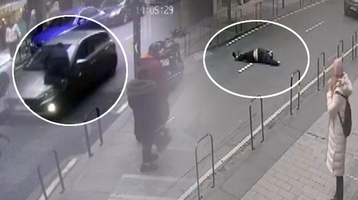 Yolda borçlusunu gördü, otomobilin üzerine atladı, hastanelik oldu!