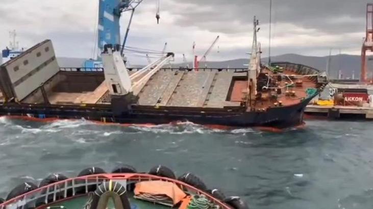 Bursa’da yan yatan gemi düzeltildi