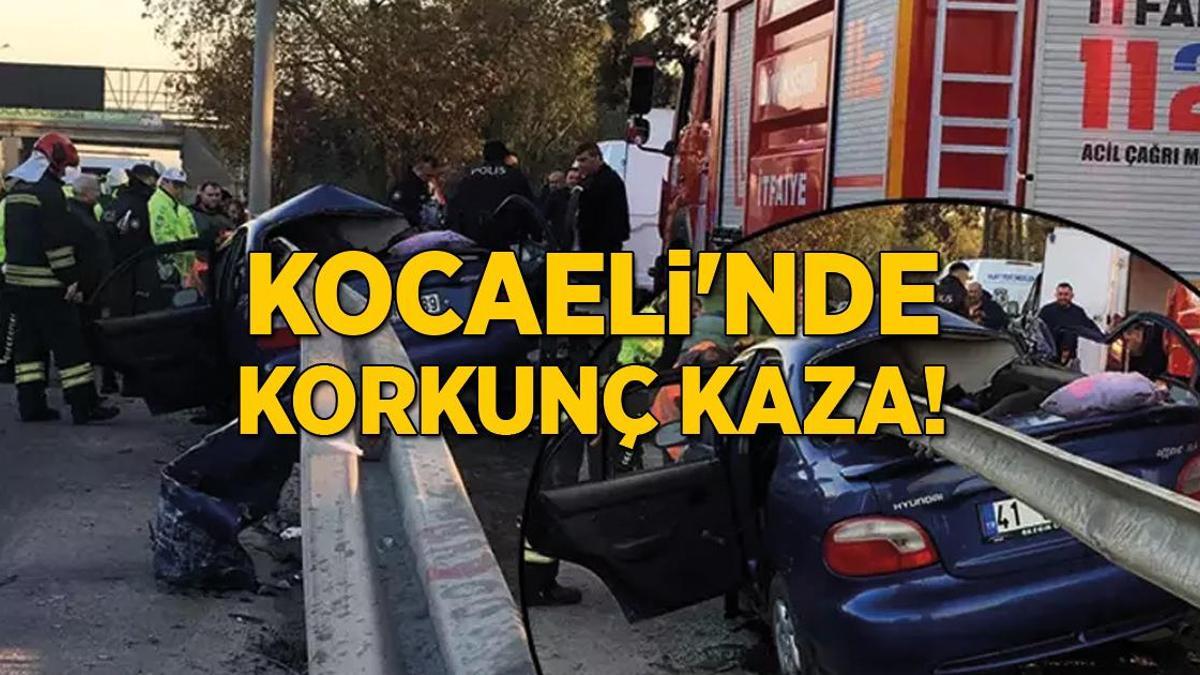 Kocaeli’nde korkunç kaza! Otomobil bariyerlere saplandı: 2 ölü, 1 yaralı