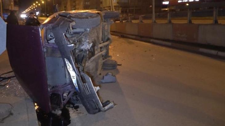 Otomobil yan yola uçtu! Sürücünün akıbeti bilinmiyor