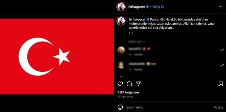 Yürek yakan 12 şehit haberinden sonra ünlülerden taziye mesajları!