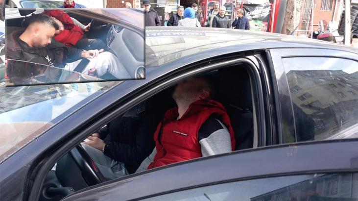 Şoke eden görüntüler! Direksiyon başında uyuyakaldı, ekipler dakikalarca dil döktü