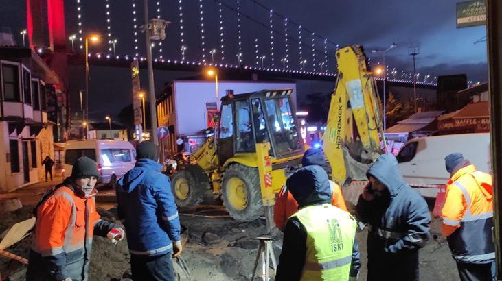 Beşiktaş’ta ana isale hattı patladı, trafik kapatıldı
