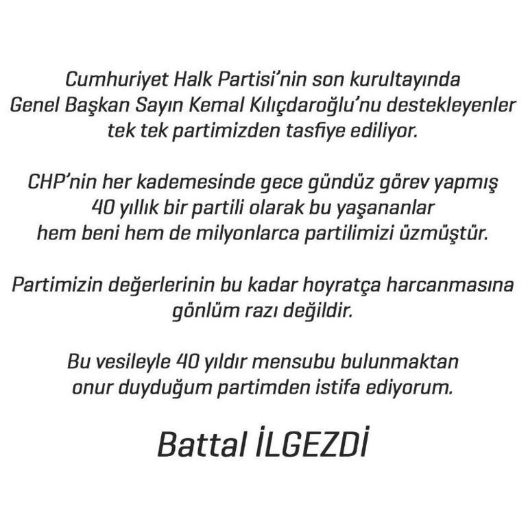 Son dakika: CHP'de şok istifa! Battal İlgezdi istfa etti