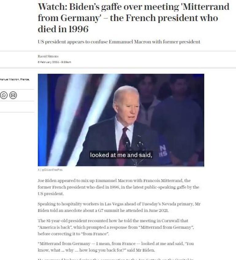 Biden 30 sene geriye gitti! Ölen Fransa lideriyle konuştuğunu öne sürdü