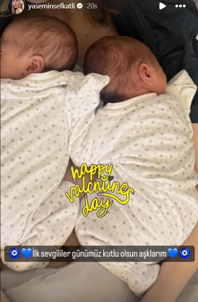 Yasemin Şefkatli ikiz bebeklerini paylaştı! 'Sevgililer Günü'müz kutlu olsun aşklarım'