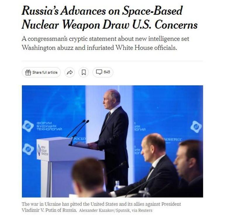 Putin'in akılalmaz uzay planı! ABD istihbaratı doğruladı: Ulusal tehdit