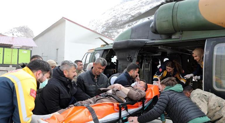 Şırnak'ta kalp krizi geçiren bir kişi askeri helikopterle hastaneye ulaştırıldı