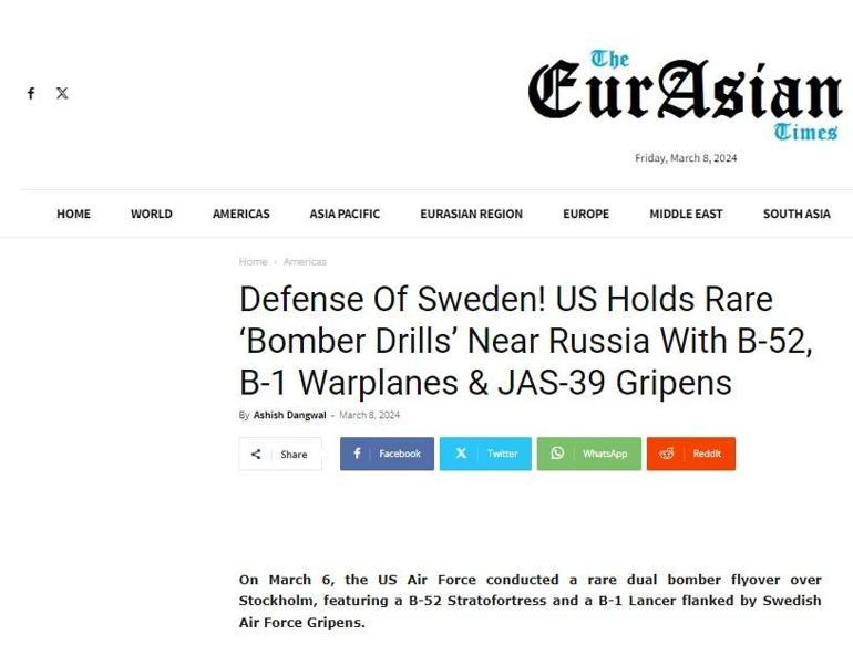 İsveç kararının ardından ABD'den ilk hamle! Putin'i kızdıracak B-52 görüntüsü