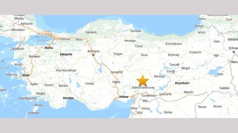 Kahramanmaraş'ta 3.8 büyüklüğünde korkutan deprem