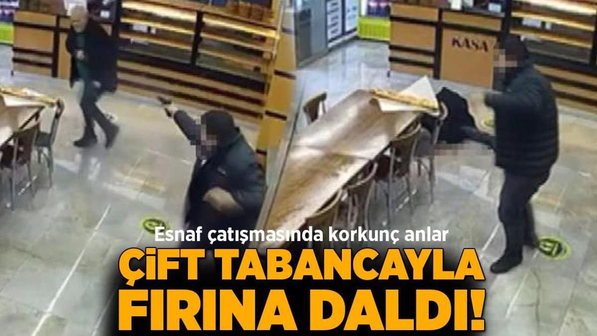Fırında kanlı çatışma! Cinayet anı ortaya çıktı: Çift tabancayla içeri daldı