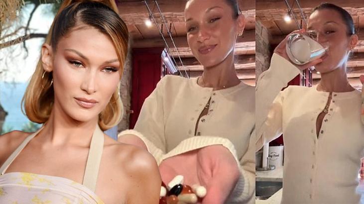 Bella Hadid’in güzellik rutini! 14 vitamin alıyor, deniz yosunu içiyor