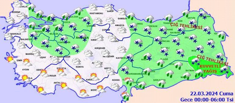 Ankara'da kar yağışı başladı! Meteoroloji haritayı güncelledi, işte il il hava durumu tahminleri...