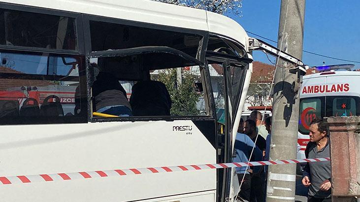 Halk otobüsü kaza yaptı! 12 kişi yaralandı