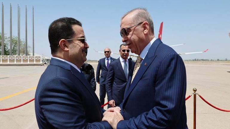 Cumhurbaşkanı Erdoğan'a Irak'ta resmi törenle karşılama