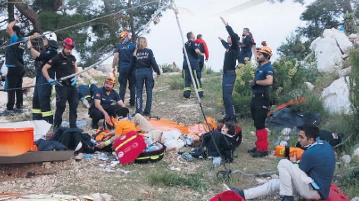 Teleferikte dehşeti yaşadılar