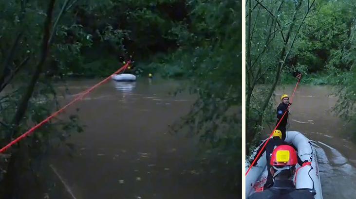 Çatalca’da ekipler mahsur kalan vatandaşları kurtardı