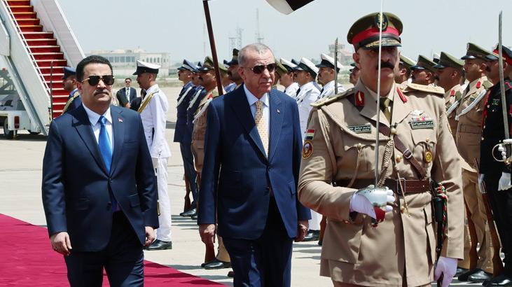 Cumhurbaşkanı Erdoğan’a Irak’ta resmi törenle karşılama