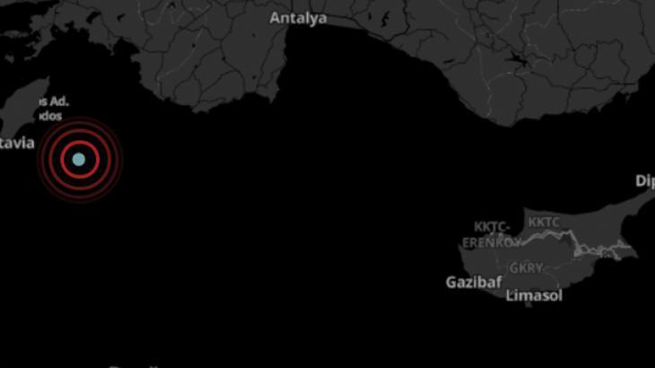 Akdeniz açıklarında 3.9 büyüklüğünde deprem