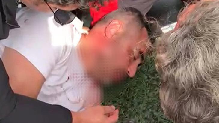 Dili boğazına kaçan antrenöre teknik ekip müdahale etti