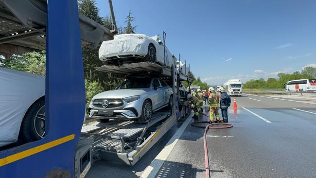 50 milyonluk TIR son anda kurtarıldı! Anadolu otoyulunda zamanla yarış