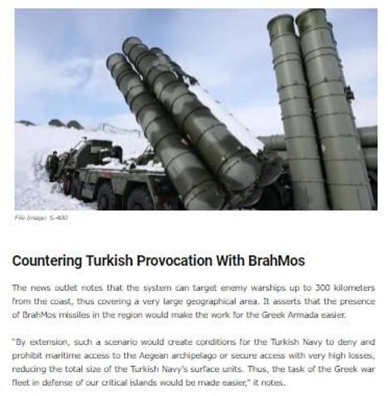 S-400'e karşı Brahmos hamlesi! Yunan medyası yazdı: Türkiye'ye karşı yeni Ege ve Akdeniz planı