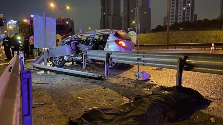 TEM’de feci kaza! Bariyerlere ok gibi saplandı