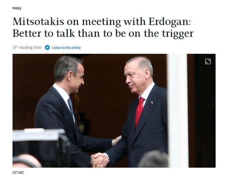 Yunan medyası Erdoğan-Miçotakis görüşmesini yazdı: Yıldırım yolculuğu!