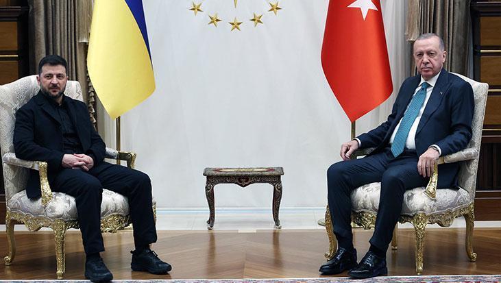 Cumhurbaşkanı Erdoğan, Zelenskiy’i Cumhurbaşkanlığı Külliyesi’nde Karşıladı