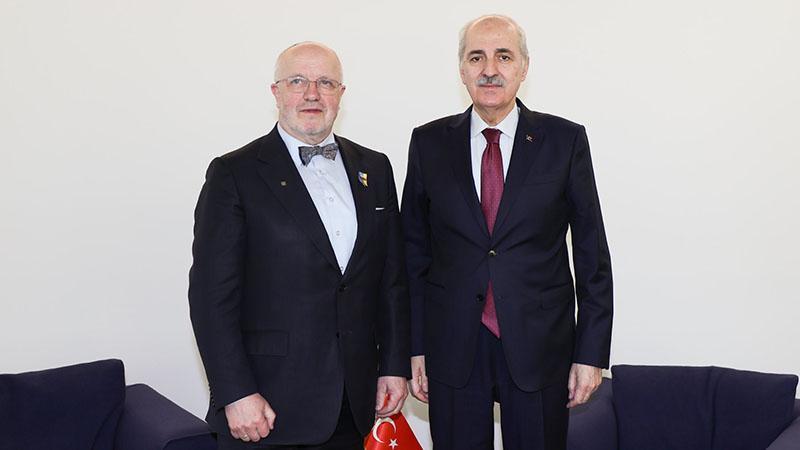 TBMM Başkanı Kurtulmuş, Litvanya Meclis Başkanı Olekas ile Görüştü